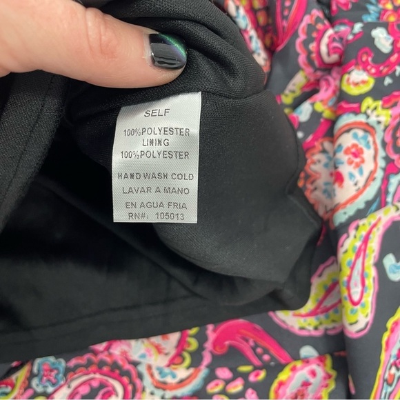 NWT Emily Wonder Black Paisley Ruffle Dress Preppy Maxi‎ Boxy Boho Small - Picture 10 of 14